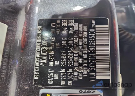 2018 Hyundai Santa Fe Sport z USA, uszkodzony, nr VIN 5XYZT3LB9JG545400